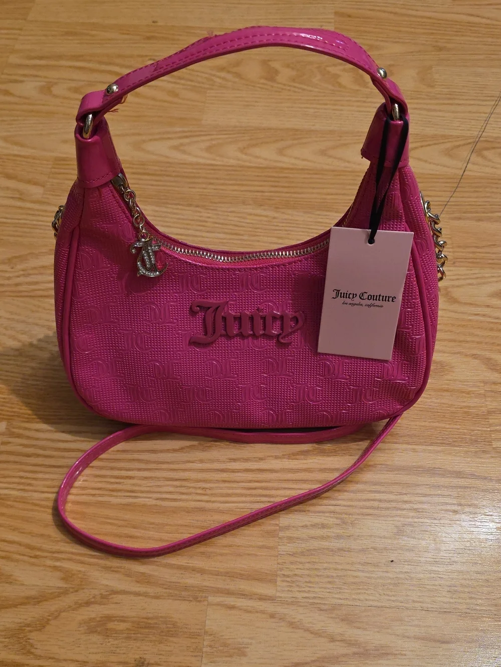 Juicy Couture Pink Flash Semi Charmed Hobo Bag